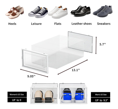Cubos De Almacenamiento Para Zapatos (12 Unidades) - Transpa