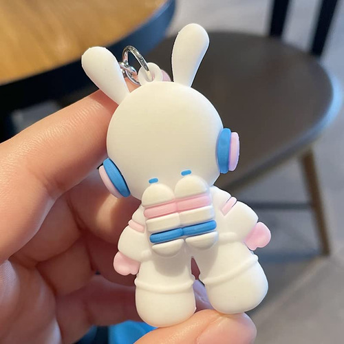 Para Cute Anime Astronaut Rabbit Keychain, Cartoon Pendant