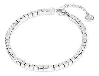 Pulsera De Cuadrado Sencillo De Plata S925 Para Mujer Regalo