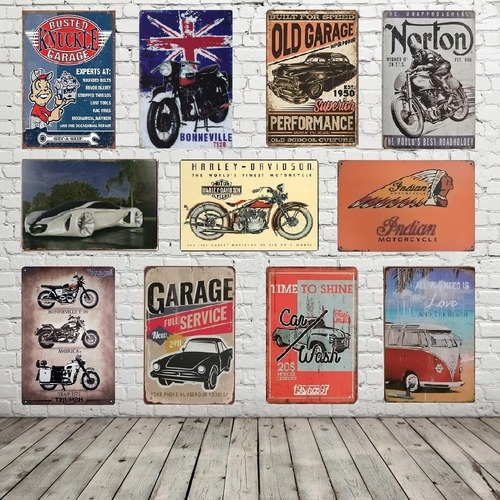 Imagen 8 de 10 de Decoración Placa De Metal Retro Vintage Bar, Negocios 30x20