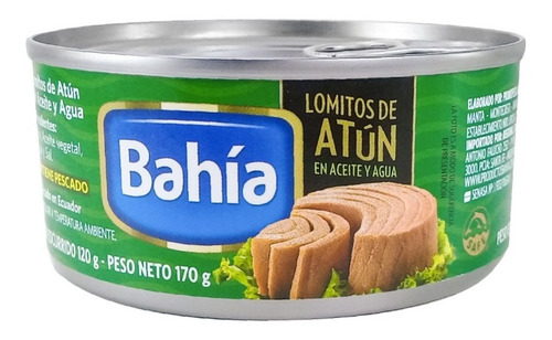 Imagen 1 de 2 de Atun En Trozos En Aceite Bahia X 170 Gr - Sufin