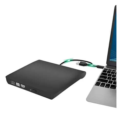 Leitor De Cd E Dvd Externo Slim Preto Usb 3.0 P/ Pc Notebook | Frete grátis