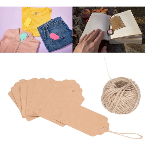 * 100 Etiquetas Para Ropa, Papel Kraft De Doble Cara, Para
