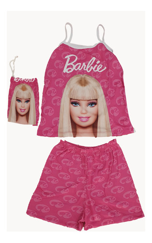 Pijama De Niña Barbie Short Y Blusa Cómoda Suave 