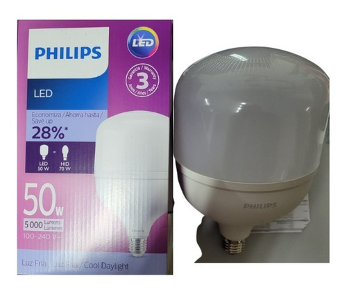 Bombillo Led Hp Tforce E27 50w 100-240v 5000lm 6500k Philips