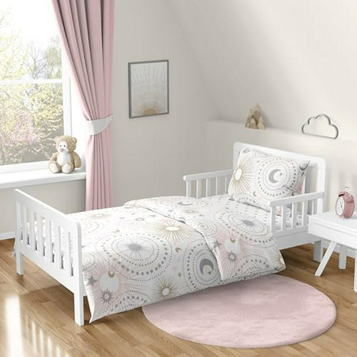 Set De Cama Celestial Estrellas Y Luna Niña - 5 Piezas