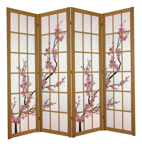 Kit 4 Biombo Oriental Sanfonado Separador Folha Painel Divisória Com Dobradiça Jt Home