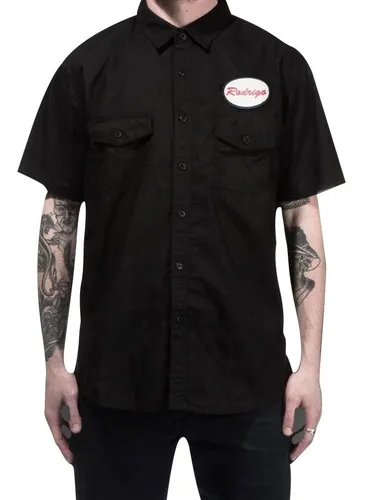 Camisa Mecânico Estilo Americano Patch Bordado Personalizado | CENA KUSTOM