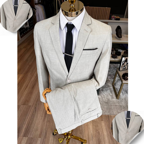Terno Masculino Slim Corte Italiano Lançamento Micro Fibra