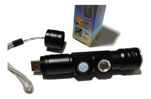 Lantena Profissional Tatica Led T6 980000w Recarregavel Usb Cor da lanterna Preto