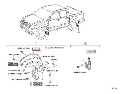 Burlete De Fender Delantero Toyota Hilux