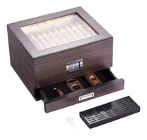 Comprar Humidificador Almacenamiento 50 Puros Cigarros Higometro
