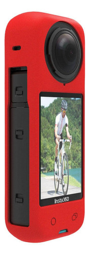 Case De Silicone Para Câmera Insta360 X4 E Protetor De Lente Cor Vermelho