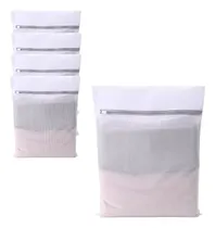 Comprar X5 Malla Bolsa Lavado De Ropa Bolsa Lavadora Ropa 40x50cm Blanco-gris