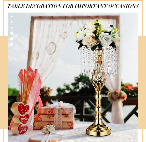 12 Piezas De Centros De Mesa De Boda Dorados Para Mesa, Sopo