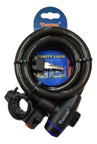 Linga Candado Tonyon C/llave 15x1200mm-eggobike Negro
