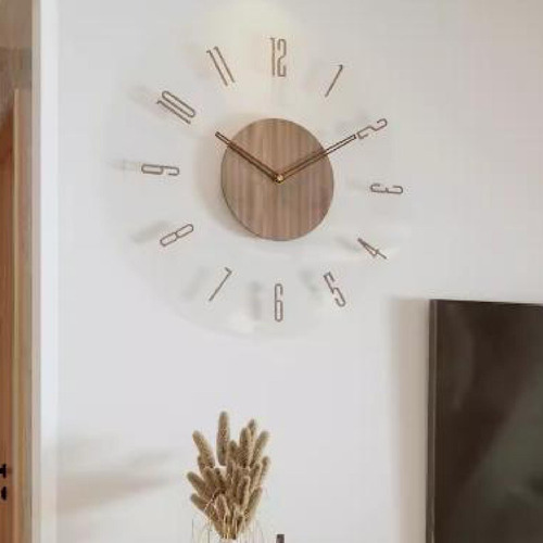 Reloj De Pared Decorativo Diámetro 11,81 Número 12 Marrón
