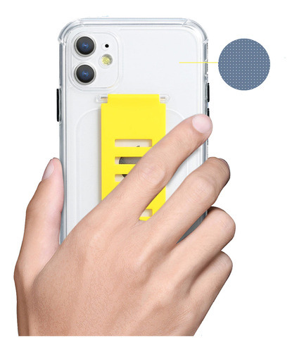 Capa Silicone Suporte Compatível Com iPhone 12 Mini (5.4 ) Cor Amarelo