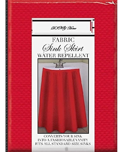 Di Home & Style Fabric Sink Skirt Mosaic Stitch Red