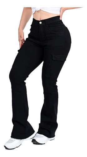 Pantalon Acampanado Colombiano De Dama Con Stretch Itzi 511