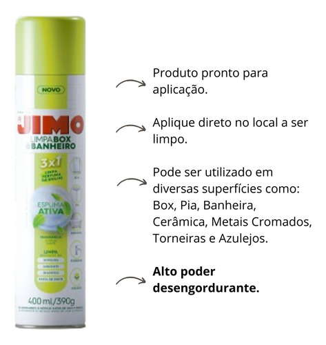 Kit 3 Jimo Limpa Box Limpa Banheiro Metal Louças Azulejos