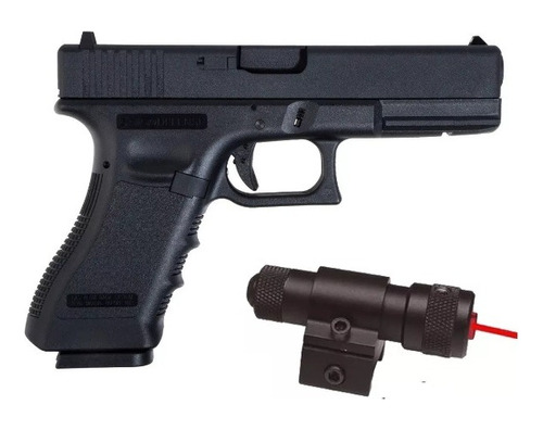 Pistola Balines 4,5 Glock 17 Stinger + Laser Linterna Point 