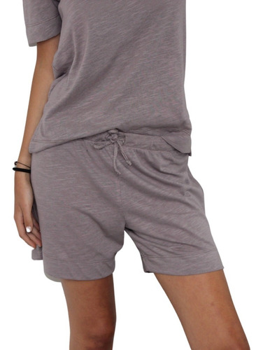 Imagen 3 de 6 de Pijama Mujer Verano Conjunto Short Remera Manga Corta Irene