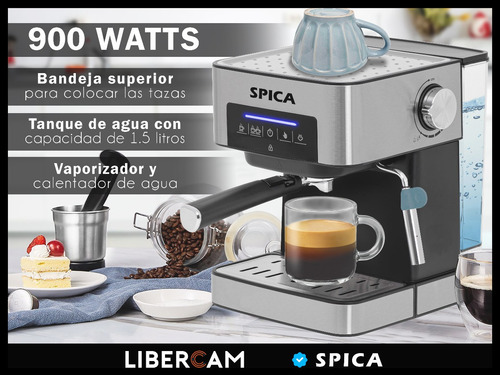 Imagen 8 de 10 de Cafetera Expresso Automatica Spica Sp-1740 Con Espumador