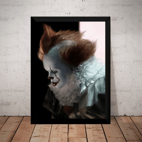 Quadro Filme Terror Stephen King It A Coisa Palhaço 42x29cm