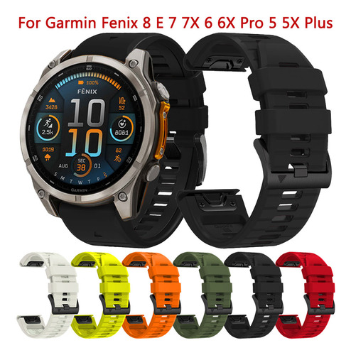 Correa De Silicona Para Garmin Fenix 8 E 7 7x 6 6x Pro