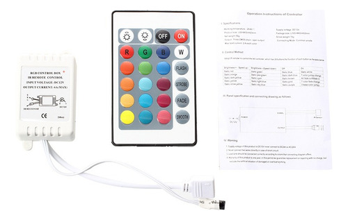 Control Remoto Ir Box De 24 Teclas Para Tira De Luz Led Rgb