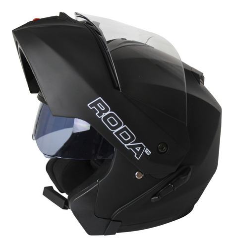 Imagen 3 de 6 de Casco Abatible Para Moto Roda Revenge Negro Con Bluetooth