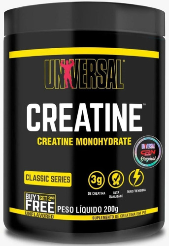 Creatina Universal 200g Selo Autentico Importada Original