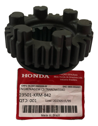 Engrenagem Secundaria 5º Crf 150f 2014/2015 Original Honda