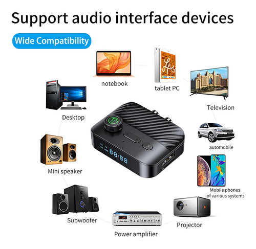 Receptor Transmisor Bluetooth 5.3 Rca Usb Aux 3.5 Micro Sd