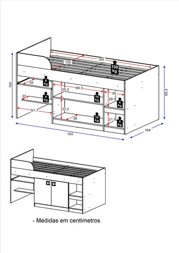 Imagen 4 de 4 de Mueble Cama Multifuncional Modelo 2546.0002