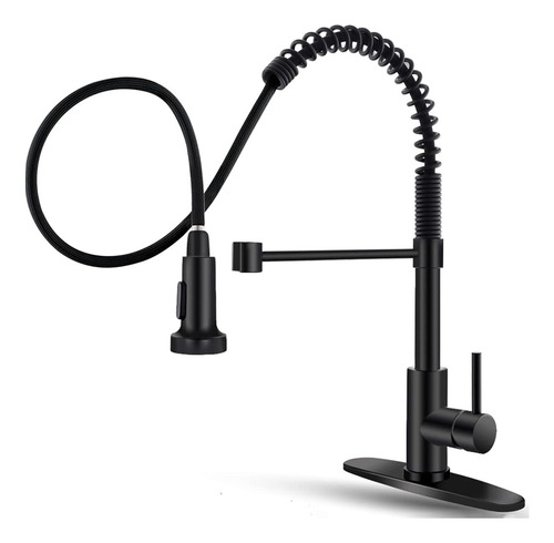 Grifo De Cocina Negro Owofan Con Rociador Desplegable Stainl