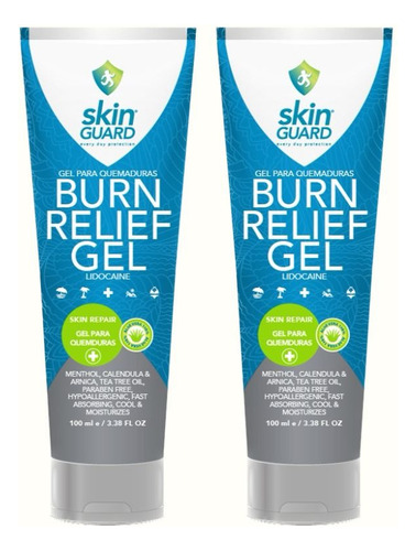2pack Lidocaína Gel Aftersun Post Solar Piel Quemada 100 Ml