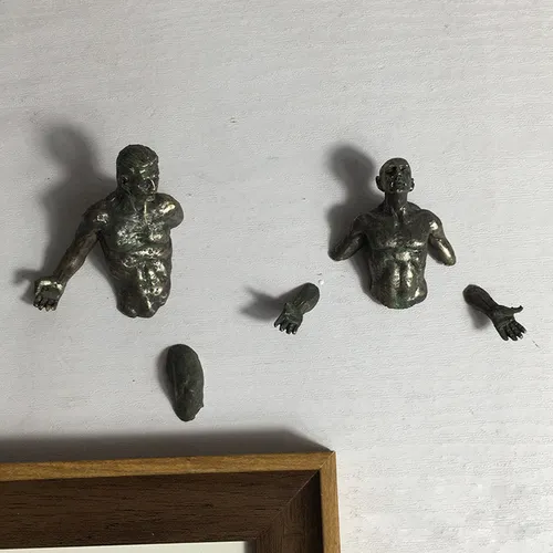 Escultura De Tracto Sala De Estar Decoración De Pared Interi