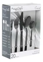 Comprar Juego De Cubiertos De Cubiertos De Acero Inoxidable 20 Negro