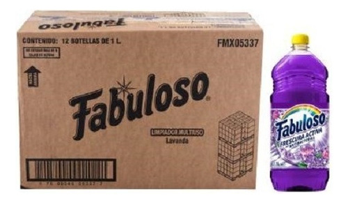 Caja Limpiador Fabuloso Lavanda 24 Botellas De 500 Ml
