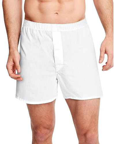 Imagen 3 de 7 de Hanes Boxer De Corte Completo Para Hombre Pack 4 Blancos Xl