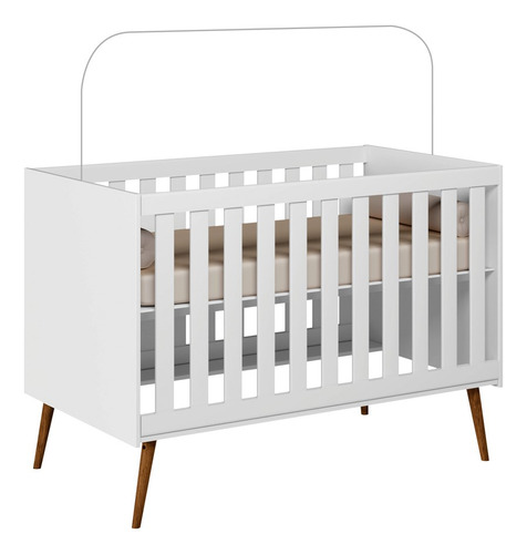 Berço Americano Mini Cama Retrô Aurora P14 Branco Mpozenato