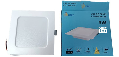 Lámpara Led Dob 9w Empotrar Cuadrada - Luz Blanca 85-277v