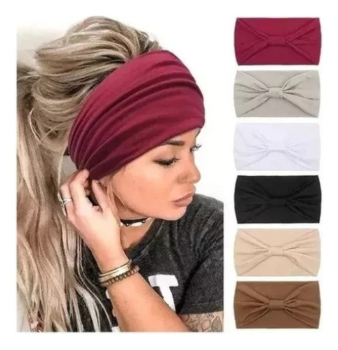 Juego De 6 Diademas Anchas Para Mujer, Deportivas, Para Yoga