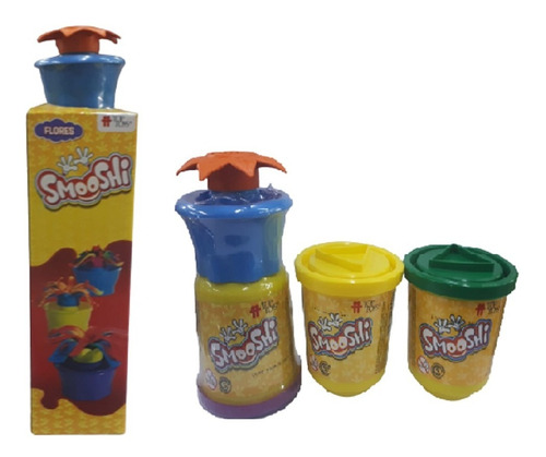 Imagen 3 de 7 de Smooshi X 3 Potes Masa Flores Con Molde Playking