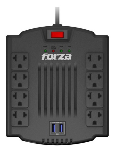 Estabilizador Forza 1200va Fvr-1202usb 600watts 8 Tomas 220v