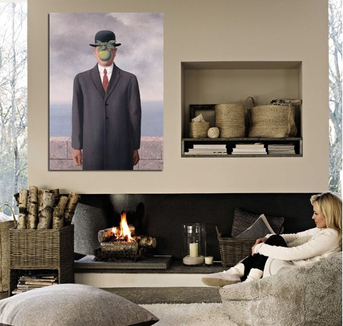 Vinilo Decorativo 60x90cm Rene Magritte El Hijo Del Hombre