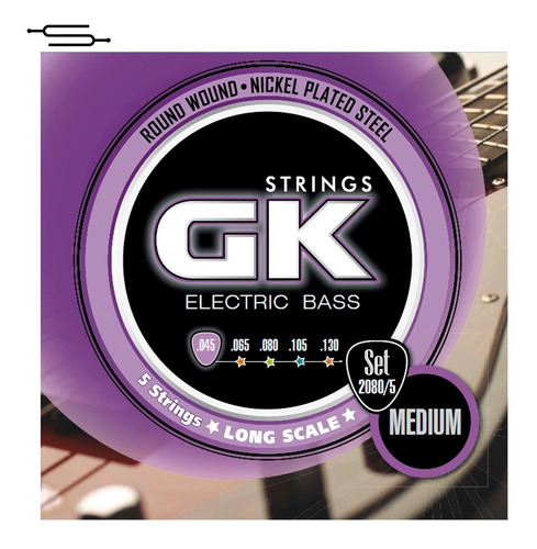 Cuerdas Bajo Electrico Gk Encordado 5 Cuerdas 045 130 Nickel