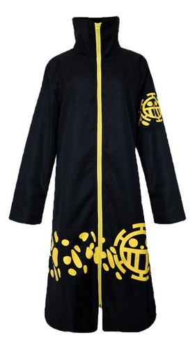 De Chaqueta De Cosplay De Trafalgar Law, Bata Negra Estampada